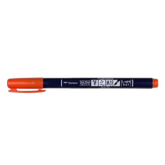 Tombow Fudenosuke Orange Colored Brush Pen